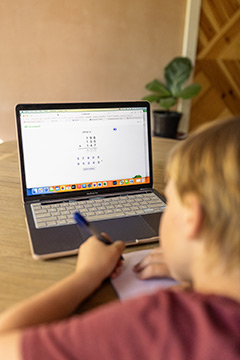 young learner using Heliomath